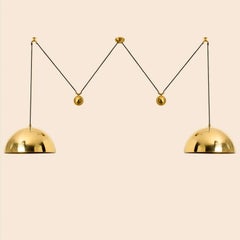 Double Pull Brass Pendant Light by Florian Schulz