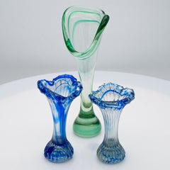 Set of 3 Murano Glass Vases, Italy, 1970