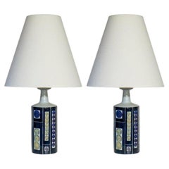 1 of the 2 Inge Lise Koefoed Lamps, Custom Made White Lampshade by R. Houben