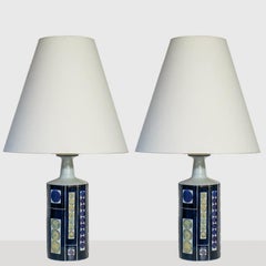 1 of the 2 Inge Lise Koefoed Lamps, Custom Made White Lampshade by R. Houben