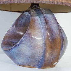 Large Celestial Ceramic Lamp with Hole, Custom Lampshade by R. Houben