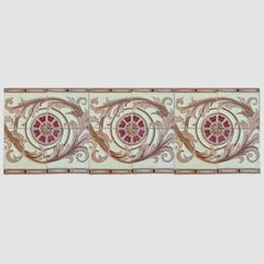 1 der 12 Sätze Art Deco glasierte Relieffliesen von Freres und Hemiksen, um 1920