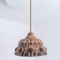 Ceramic Brown Beige Pendant in style of Axella, Denmark 1960