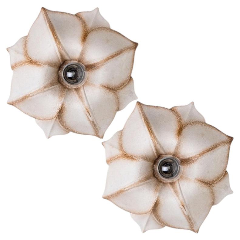 1 of the 2 Ceramic Flower Wall Lights, Germany, 1970