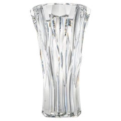 Beautiful Baccarat Structured Tapered Clear Crystal Vase , France