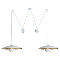 Lampada a sospensione Onos 40 Double Pull White Brass di Florian Schulz, Germania