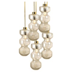Diabolo Clear Glass Pendant made in Czech Republic, 1960s