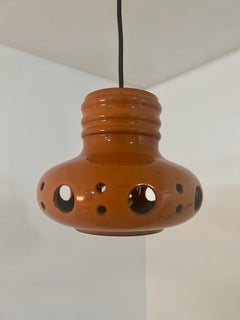 Five Mixed Glazed Ceramic Pendant Lights, Germany, 1970s