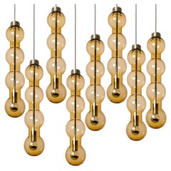 Several Glass Amber Pedant Lights, Doria, 1960s