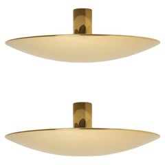 1 of the 2 Florian Schulz Brass Flush Mount Ceiling / Wall Lights