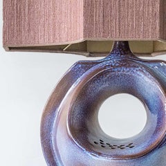 Large Celestial Ceramic Lamp Hole, Custom Pink Lampshade by R. Houben