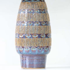 Ceramic Textured Lamp by Soholm, Custom Dusty Pink Lampshade by R. Houben