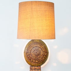 Ceramic Floor Lamp by B. Rooke, Custom Made Lampshade by R. Houben