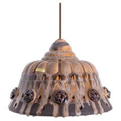 Ceramic Brown Beige Pendant in style of Axella, Denmark 1960