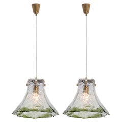 1 of the 2 Green Flower Pendant Lights In The Style Of Carlo Nason, 1960