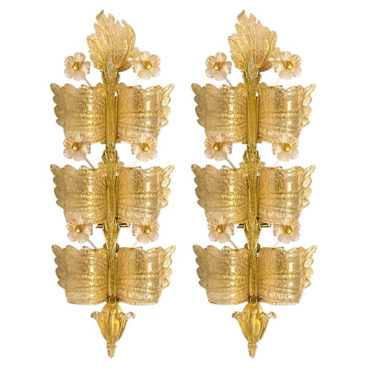 Pair of Grand Hotel by Barovier & Toso, Murano, 1960s For Sale