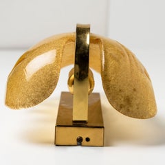 1 of the 3 piars Glass Leaf Wall Scones by Fagerlund for Orrefors, 1960
