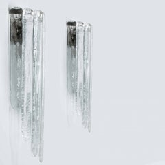 Pair of Long Clear Wall Lights, Mazzega, 1970s