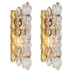 Pair of Brass Wall Lights by Fagerlund for Orrefors, 1960