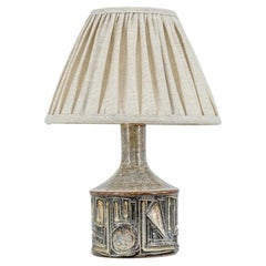1 of the 2 Axella Ceramic Beige Brown Lamp by Jette Helleroe, Denmark 1970