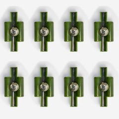 Several Rectangular Green Ceramic Wall Lights Ceramic, Denmark 1970