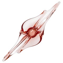 Val Saint Lambert Organic Soft Peach Glass Bowl, Belgium 1970s