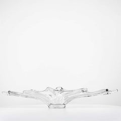 Val Saint Lambert Organic Clear Glass Bowl, Belgium 1980s