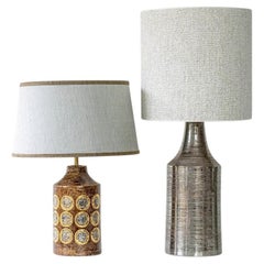 1 of the 2 Silver Gold Brown Bitossi Ceramic Lamps, Lampshades by R. Houben