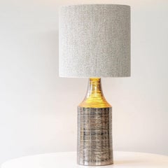 1 of the 2 Silver Gold Brown Bitossi Ceramic Lamps, Lampshades by R. Houben