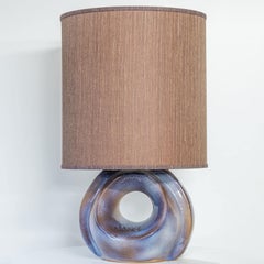 Large Celestial Ceramic Lamp with Hole, Custom Lampshade by R. Houben
