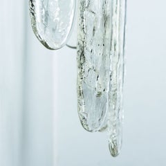 Pair of Long Clear Wall Lights, Mazzega, 1970s