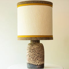XL Brown and Beige Ceramic Floor Table Lamp, Denmark