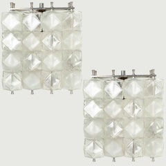 Several Filvem Voghera Crystal and Nickel Plated Wall Lamps