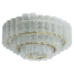 Doria glass and brass chandelier, Germany 1960s