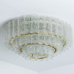 Doria glass and brass chandelier, Germany 1960s