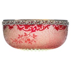 Baccarat Pattern, Bright Crimson, Acid Etched Bowl, 1900, France
