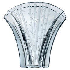 Baccarat Signed, Equise Large Ginkgo Bamboo Crystal Vase, France