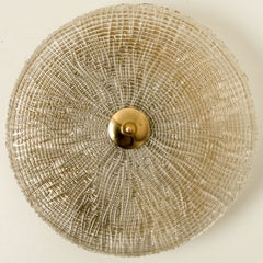Gold Brass Clear Glass Flush Mount, Fagerlund, 1960s