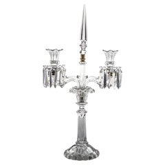 Baccarat Kerzenständer aus klarem Kristall für 2 Kerzen, Frankreich