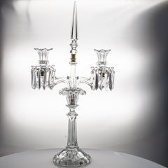 Baccarat Kerzenständer aus klarem Kristall für 2 Kerzen, Frankreich