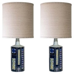 1 of the 2 Large Inge Lise Koefoed Lamps, Custom Made Neutral Lampshade R. Hoube