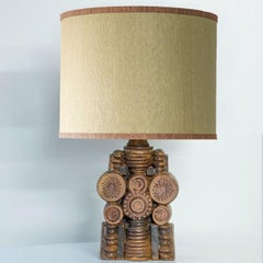 Ceramic Floor/Table Lamp B. Rooke, Beige Custom Made Lampshade by R. Houben