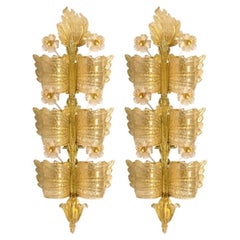 Pair of Grand Hotel by Barovier & Toso, Murano, 1960s