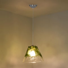 Green Flower Pendant Light by Carlo Nason, 1960