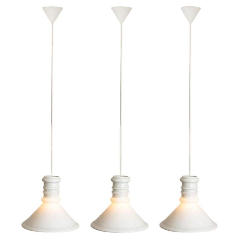 Pre-owned Holmegaard 1 Of The 3 Round  Hanging Lamps By Michael Bang, 1970 In Beige
