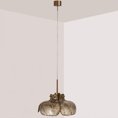 Pendant Flower Lamp with Spotted Brown Glass, Germany