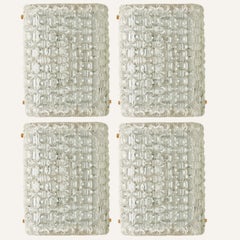 1 of the 4 Murano Bubble Glass and Brass Wall Lights, Hustadt Leuchten 1960