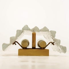 1 of the 4 Kalmar Ice Glass Wall Sconces by J.T. Kalmar, Austria, 1970s