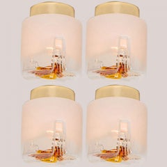 Several Mazzega Murano Glass Abstract Flush Mounts, Italy, 1970