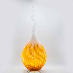 Faitmain Flame Light Orange Yellow Glass, France